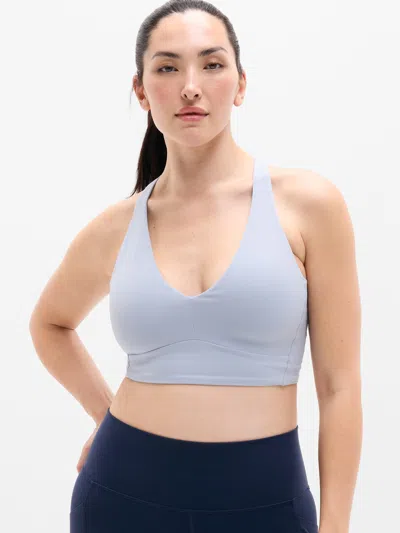 Athleta Transcend Longline Bra D-dd In Blue