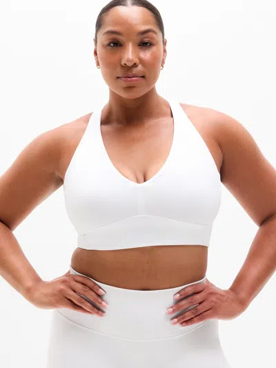 Athleta Transcend Longline Bra D-dd In Bright White