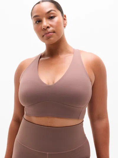 Athleta Transcend Longline Bra D-dd In Brown