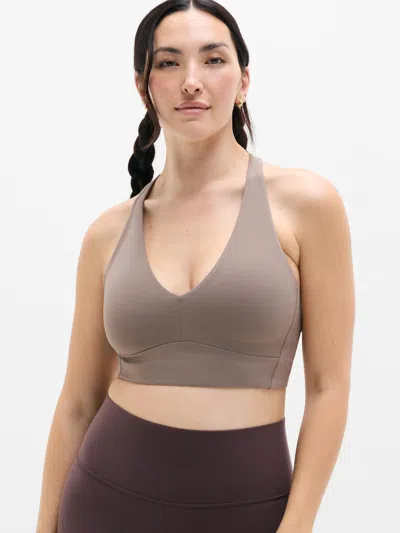 Athleta Transcend Longline Bra D-dd In Brown