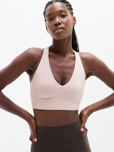 Athleta Transcend Longline Bra D-dd In Pink