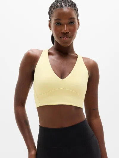 Athleta Transcend Longline Bra D-dd In Yellow