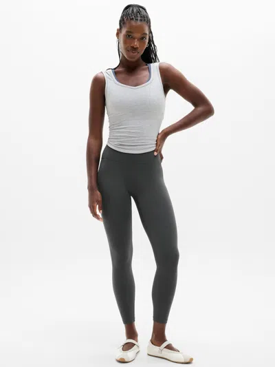Athleta Transcend No Front Seam 7/8 Legging In Gray