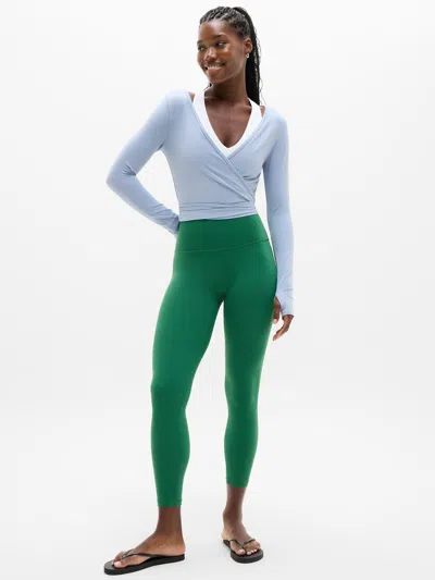 Athleta Transcend No Front Seam 7/8 Legging In Green