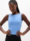 Athleta Transcend Open Back Muscle Tank In Blue