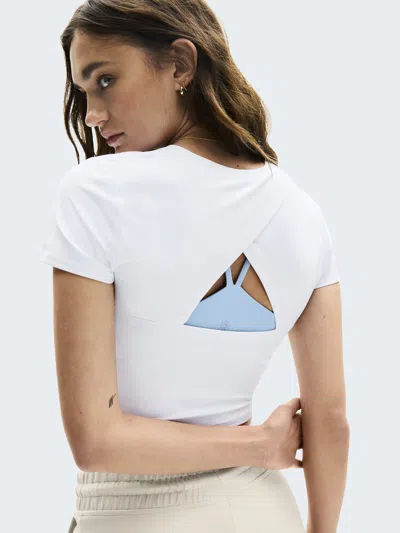 Athleta Transcend Open Back Tee In Bright White