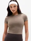 Athleta Transcend Open Back Tee In Brown