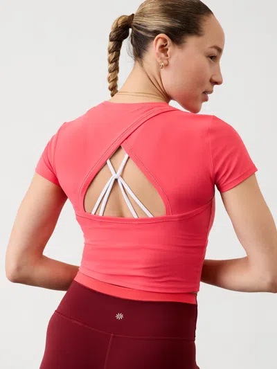 Athleta Transcend Open Back Tee In Punch