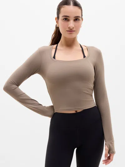 Athleta Transcend Open Back Top In Brown