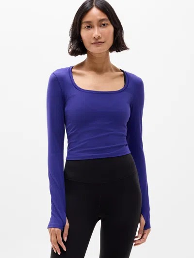 Athleta Transcend Open Back Top In Purple