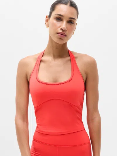 Athleta Transcend Picot Halter In Red