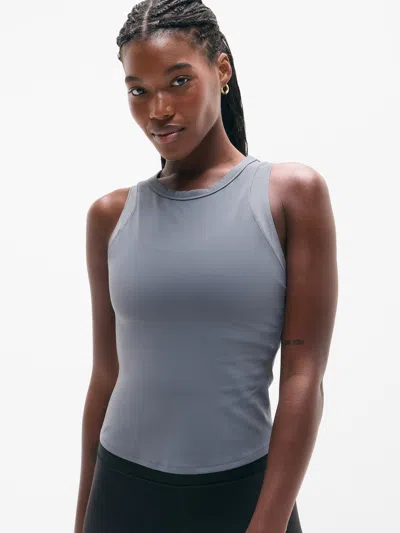Athleta Transcend Racerback Mesh Tank In Gray