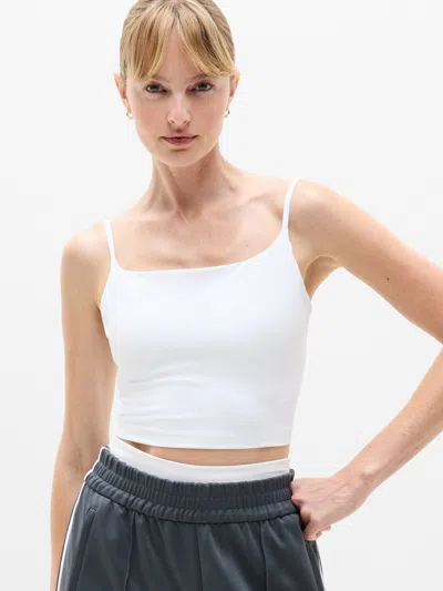 Athleta Transcend Rib Crop Bra In White