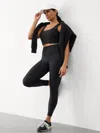 Athleta Transcend Rib High Rise 7/8 Legging In Black Rib