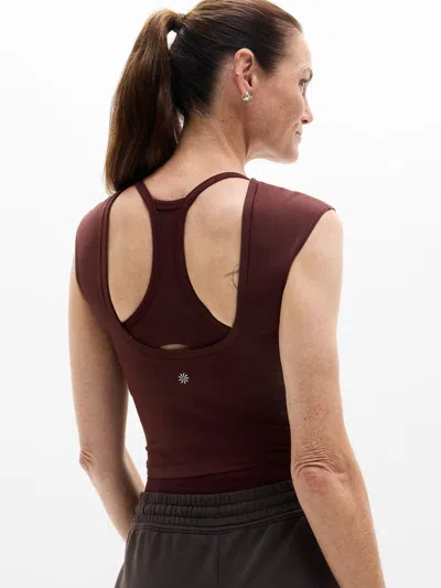 Athleta Transcend Scoop Back Tee In Burgundy