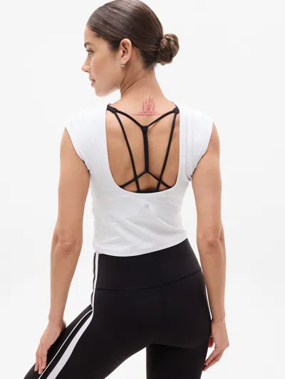 Athleta Transcend Scoop Back Tee In White