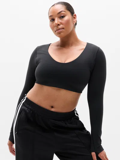 Athleta Transcend Scoop Crop Top In Black