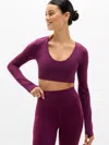 Athleta Transcend Scoop Crop Top In Purple