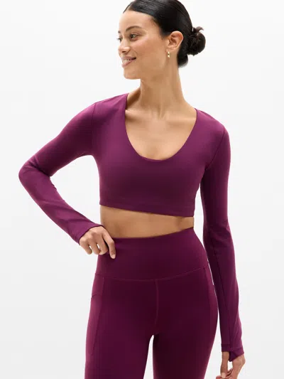 Athleta Transcend Scoop Crop Top In Purple