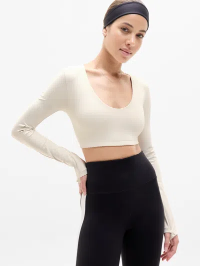 Athleta Transcend Scoop Crop Top In White