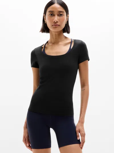 Athleta Transcend Scoop Tee In Black