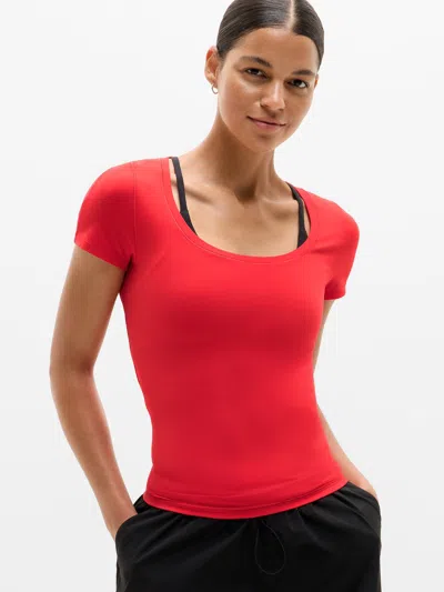 Athleta Transcend Scoop Tee In Red