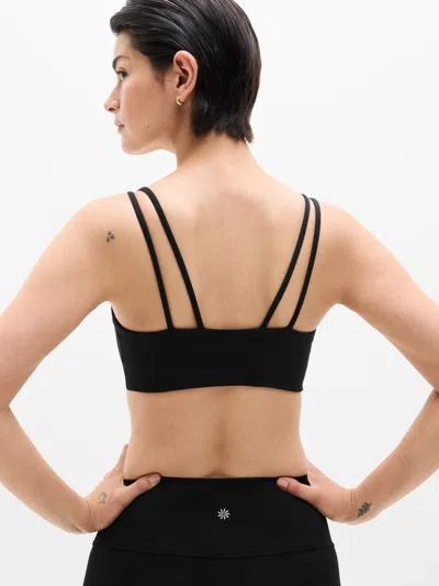 Athleta Transcend Strappy Rib Bra D-dd In Black