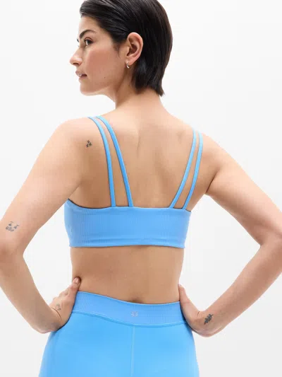 Athleta Transcend Strappy Rib Bra D-dd In Blue