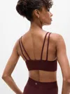 Athleta Transcend Strappy Rib Bra D-dd In Burgundy