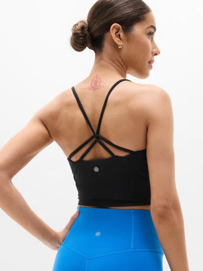 Athleta Transcend Thin Strap Crop Bra In Black