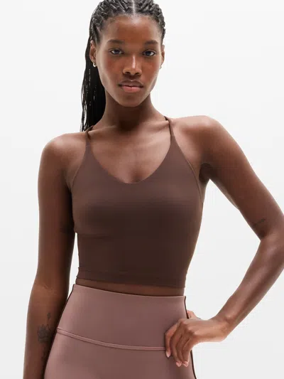 Athleta Transcend Thin Strap Crop Bra In Woodland