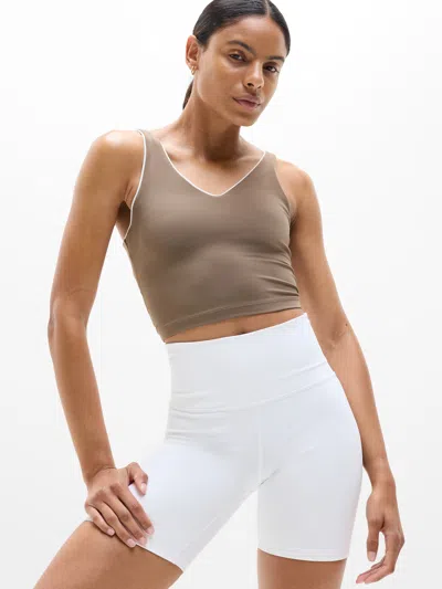 Athleta Transcend Tipped V Crop Sports Bra A-c