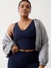 ATHLETA TRANSCEND V-NECK CROP SPORTS BRA D-DD