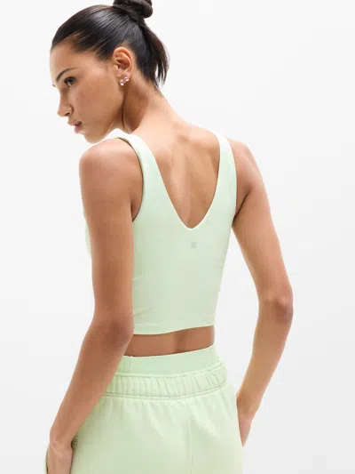 Athleta Transcend V-neck Crop Sports Bra A-c In Green
