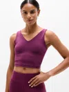 Athleta Transcend V-neck Crop Sports Bra A-c In Purple