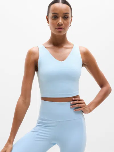 Athleta Transcend V-neck Crop Sports Bra D-dd In Blue