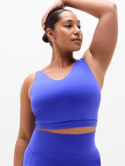 Athleta Transcend V-neck Crop Sports Bra D-dd In Blue
