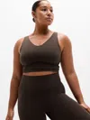 Athleta Transcend V-neck Crop Sports Bra D-dd In Brown