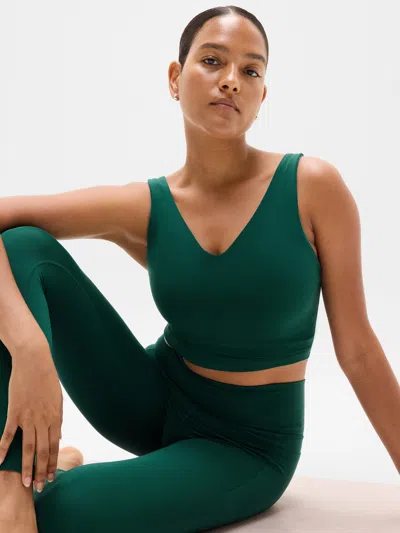 Athleta Transcend V-neck Crop Sports Bra D-dd In Green