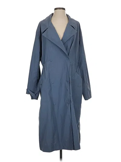 Pre-owned Athleta Trenchcoat In Blue