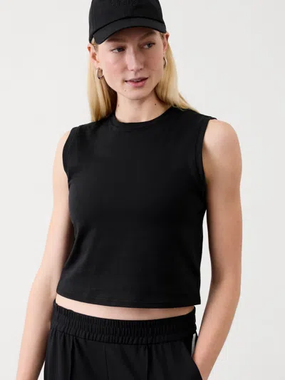 Athleta True Cotton Crop Tank In Black