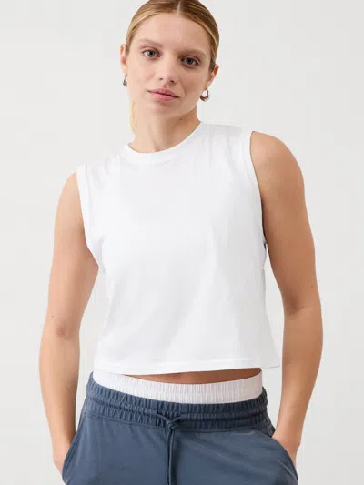 Athleta True Cotton Crop Tank In Bright White