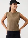 Athleta True Cotton Crop Tank In Clay