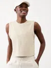 Athleta True Cotton Crop Tank In Ecru