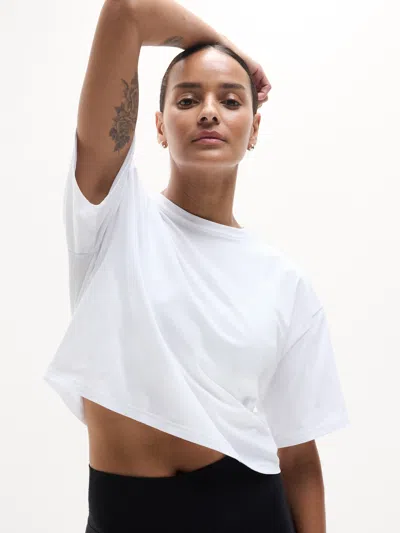 Athleta True Cotton Crop Tee In Bright White