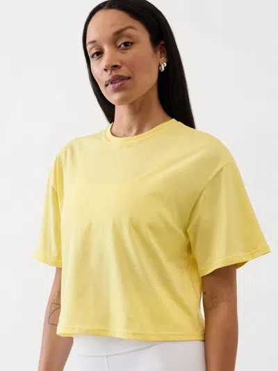 Athleta True Cotton Crop Tee In Citron