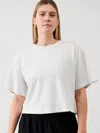 Athleta True Cotton Crop Tee In Fog Grey Heather