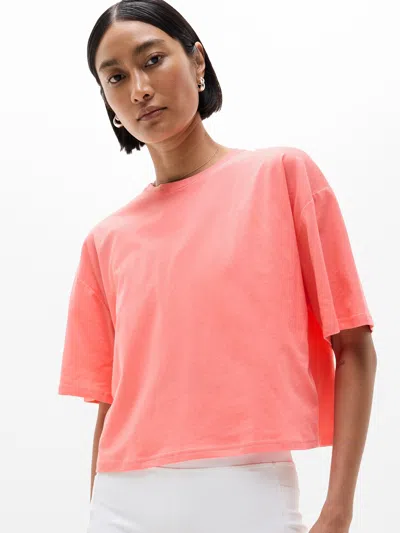 Athleta True Cotton Crop Tee In Mimosa Pink