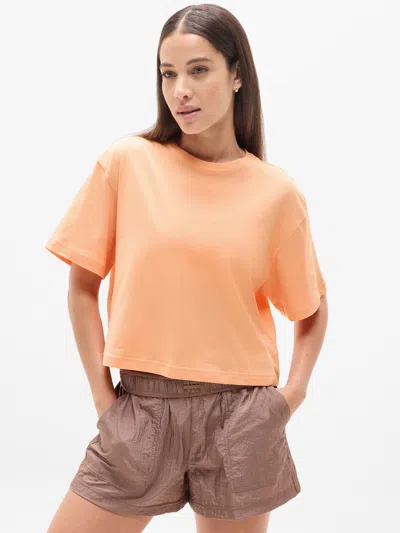 Athleta True Cotton Crop Tee In Orange