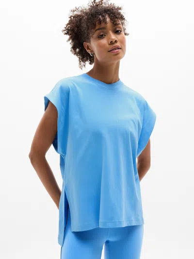 Athleta True Cotton Oversized Muscle Tee In Blue